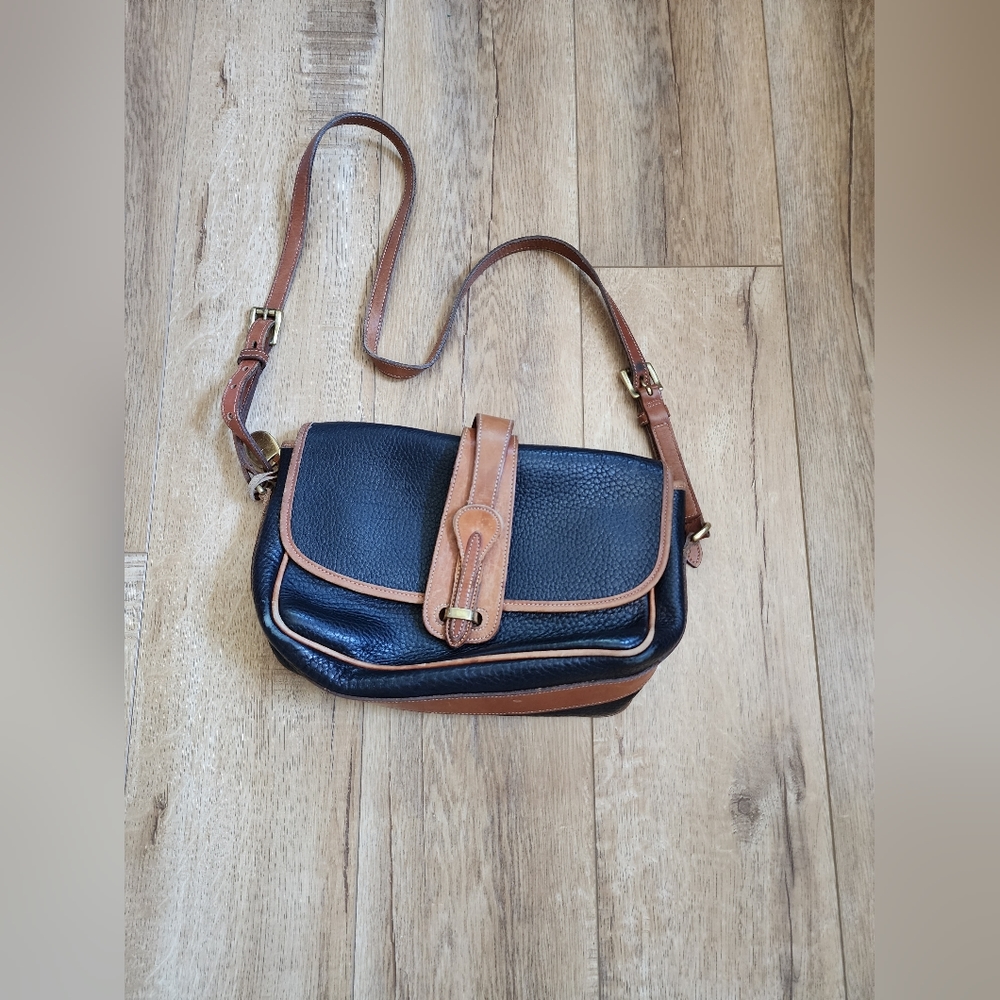 Dooney & Bourke Vintage All Weather Leather Pebbled Equestrian Crossbody Purse.